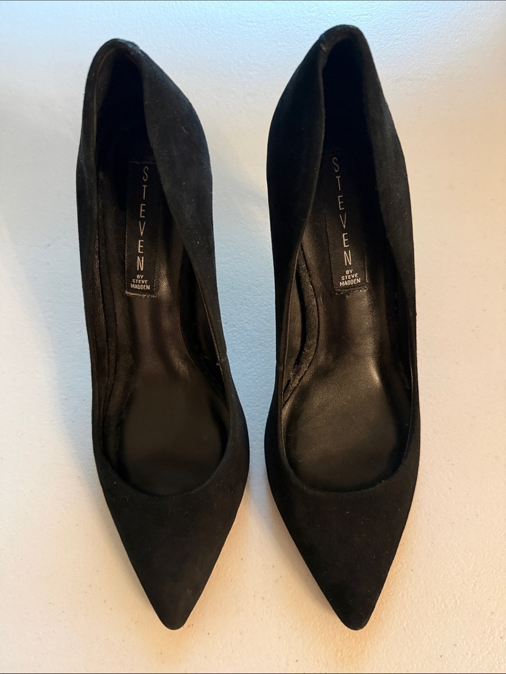 Steven by Steve Madden Black Suede Pointed Pumps